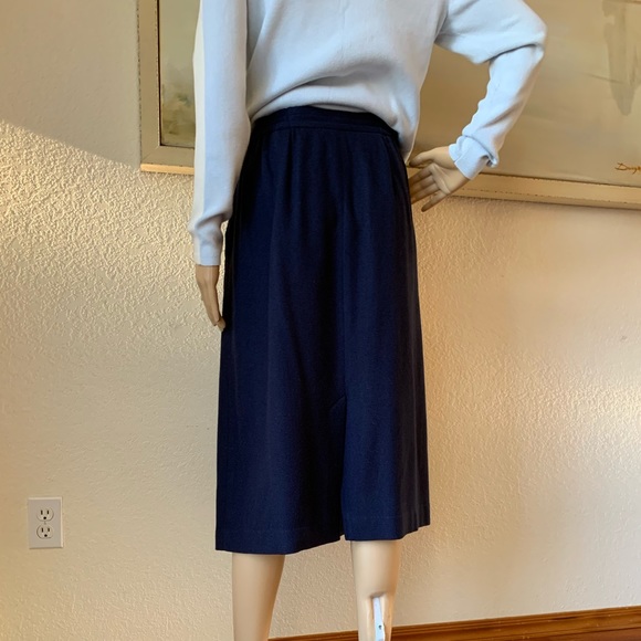 Haberdashery Collection navy wool skirt - Picture 13 of 14